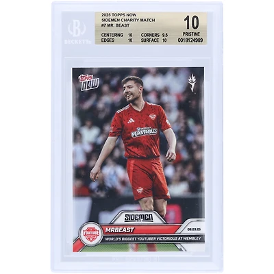 MrBeast YouTube Allstars 2025 Topps Now World's Biggest YouTuber Victorious At Wembley #7 BGS Authenticated 10 Card - 10,9.5,10,10 Subgrades