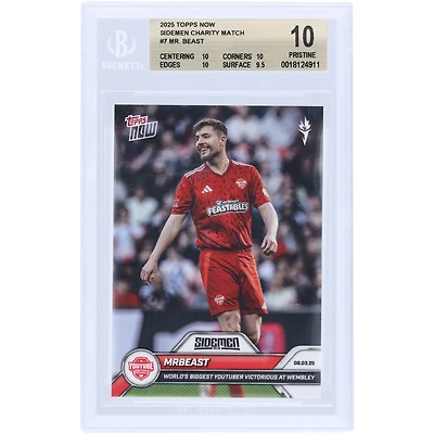 MrBeast YouTube Allstars 2025 Topps Now World's Biggest YouTuber Victorious At Wembley #7 BGS Authenticated 10 Card - 10,10,10,9.5 Subgrades