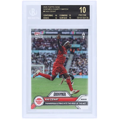 Kai Cenat YouTube Allstars 2025 Topps Now Thunderous Strike Into The Roof Of The Net Black Label #6 BGS Authenticated 10 Card - 10,10,10,10 Subgrades