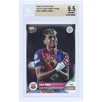 Lamine Yamal Barcelona 2024-25 Topps Now Youngest Player to Score And Assist In A Match #121 BGS Authenticated 9.5 Card