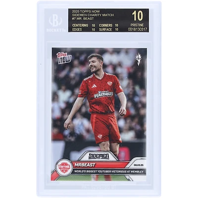 MrBeast YouTube Allstars 2025 Topps Now World's Biggest YouTuber Victorious At Wembley Black Label #7 BGS Authenticated 10 Card - 10,10,10,10 Subgrades