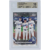 Shohei Ohtani, Yoshinobu Yamamoto & Roki Sasaki Los Angeles Dodgers 2025 Topps Now Debut As Dodgers Teammates In Tokyo Series #7 BGS Authenticated 10 Card - 10,10,10,9.5 Subgrades