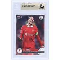 Virgil van Dijk Liverpool 2024-25 Topps Now 50th UEFA Champions League Appearance #75 BGS Authenticated 9.5 Card
