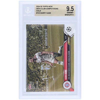 Harry Kane Bayern Munich 2024-25 Topps Now First English Player To Score 10 Goals In A Season Gold #123 #/50 BGS Authenticated 9.5 Card
