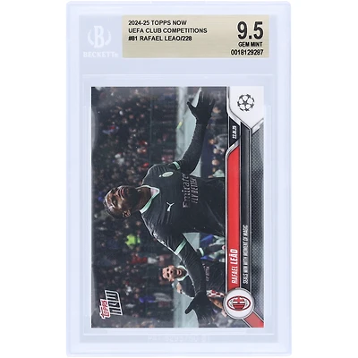 Rafael Leão AC Milan 2024-25 Topps Now Seals Win With Moment Of Magic #81 BGS Authenticated 9.5 Card