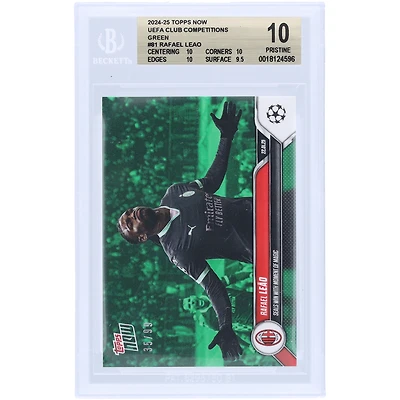 Rafael Leão AC Milan 2024-25 Topps Now Seals Win With Moment Of Magic Green #81 #/99 BGS Authenticated 10 Card - 10,10,10,9.5 Subgrades
