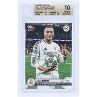 Kylian Mbappé Real Madrid 2024-25 Topps Now First UCL Hat-Trick For Real Madrid C.F. #108 BGS Authenticated 10 Card - 10,10,10,9.5 Subgrades