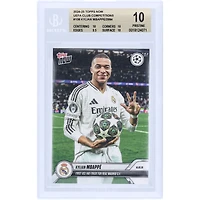 Kylian Mbappé Real Madrid 2024-25 Topps Now First UCL Hat-Trick For Real Madrid C.F. #108 BGS Authenticated 10 Card - 10,10,9.5,10 Subgrades