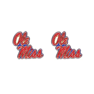 Brianna Cannon Ole Miss Rebels Pavé Logo Stud Earrings