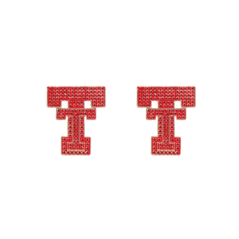 Brianna Cannon Texas Tech Red Raiders Pavé Logo Stud Earrings