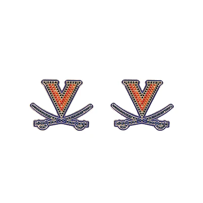 Brianna Cannon Virginia Cavaliers Pavé Logo Stud Earrings