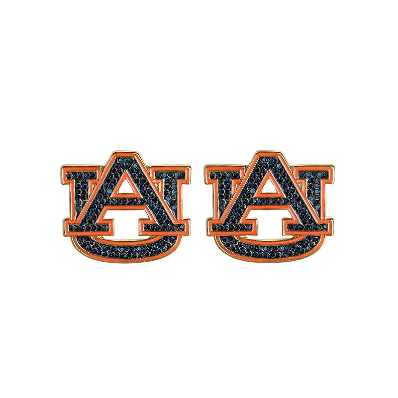 Brianna Cannon Auburn Tigers Pavé Logo Stud Earrings