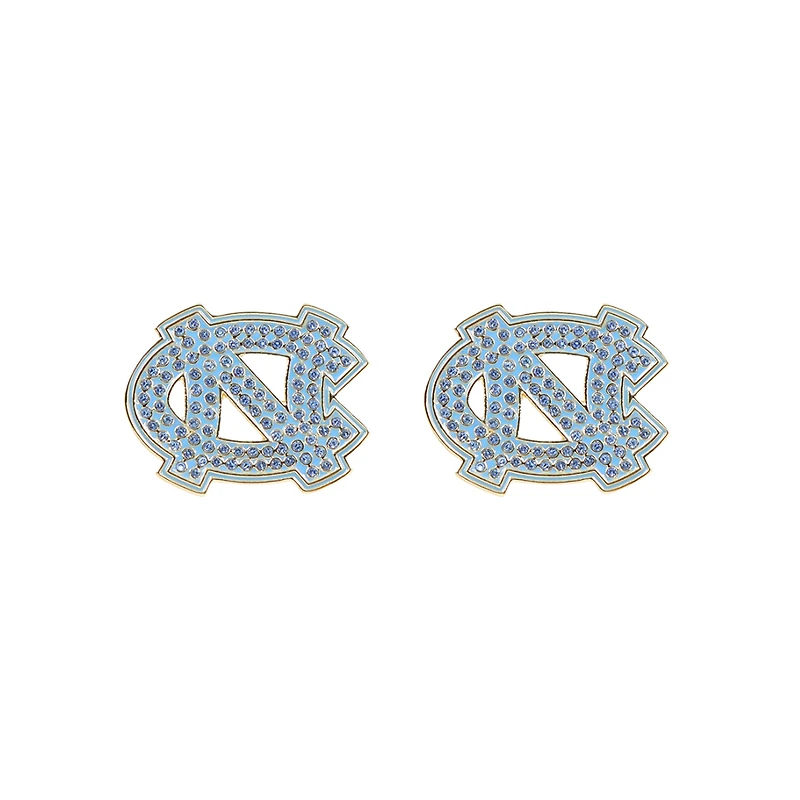 Brianna Cannon North Carolina Tar Heels Pavé Logo Stud Earrings