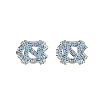 Brianna Cannon North Carolina Tar Heels Pavé Logo Stud Earrings