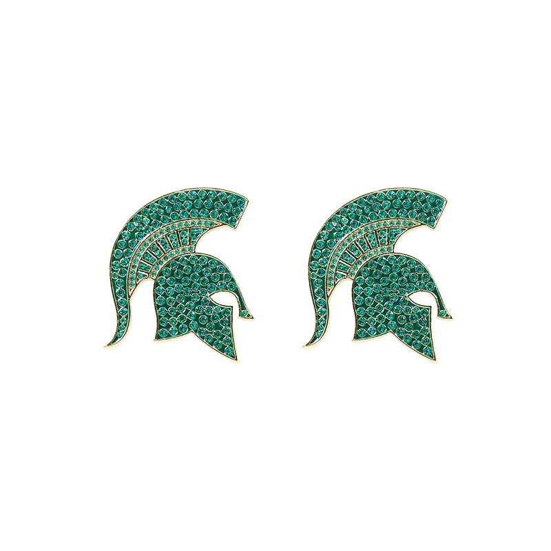 Brianna Cannon Michigan State Spartans Pavé Logo Stud Earrings