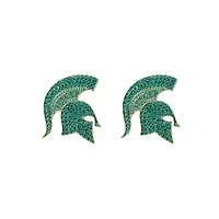 Brianna Cannon Michigan State Spartans Pavé Logo Stud Earrings