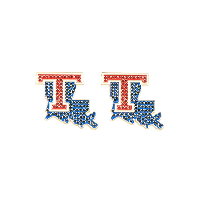 Brianna Cannon Louisiana Tech Bulldogs Pavé Logo Stud Earrings