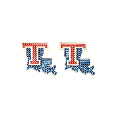 Brianna Cannon Louisiana Tech Bulldogs Pavé Logo Stud Earrings