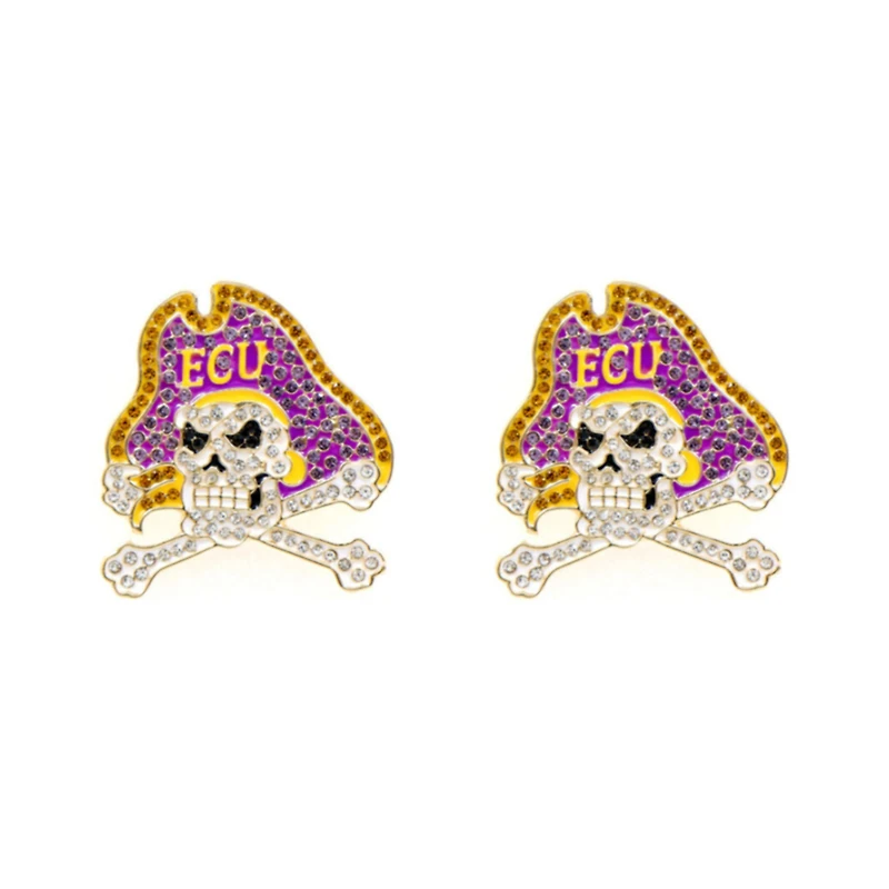 Brianna Cannon ECU Pirates Pavé Logo Stud Earrings