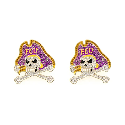 Brianna Cannon ECU Pirates Pavé Logo Stud Earrings