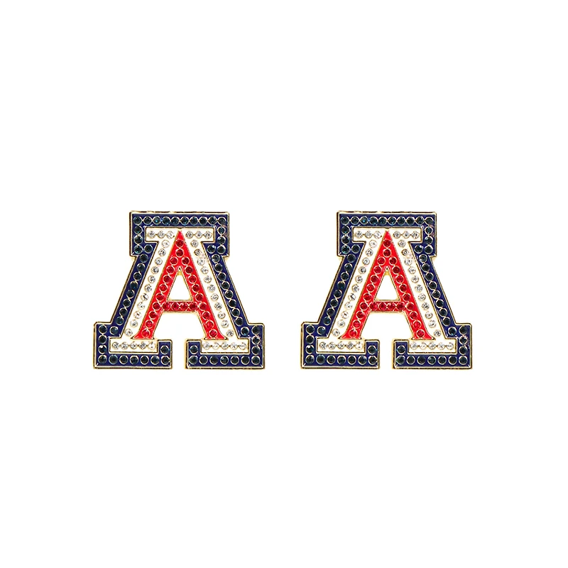 Brianna Cannon Arizona Wildcats Pavé Logo Stud Earrings