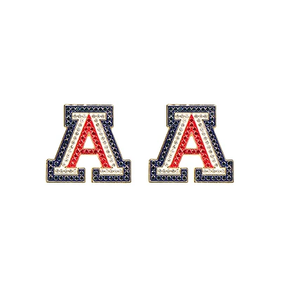 Brianna Cannon Arizona Wildcats Pavé Logo Stud Earrings