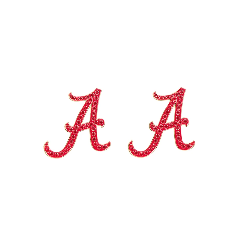 Brianna Cannon Alabama Crimson Tide Pavé Logo Stud Earrings