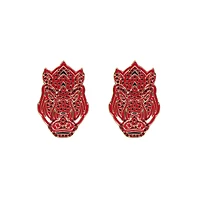 Brianna Cannon Arkansas Razorbacks Pavé Logo Stud Earrings