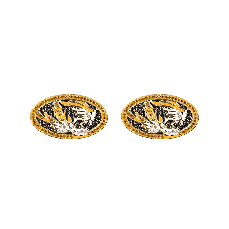 Brianna Cannon Missouri Tigers Pavé Logo Stud Earrings
