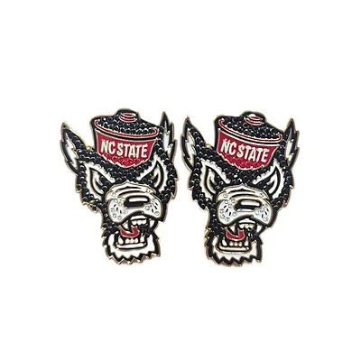 Brianna Cannon NC State Wolfpack Pavé Logo Stud Earrings