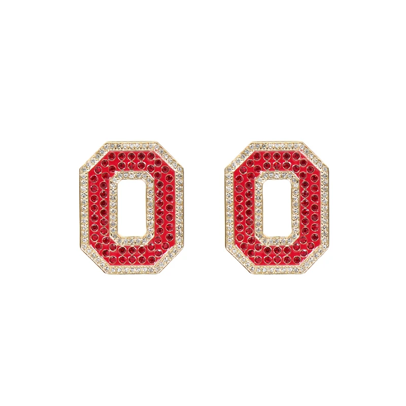 Brianna Cannon Ohio State Buckeyes Pavé Logo Stud Earrings
