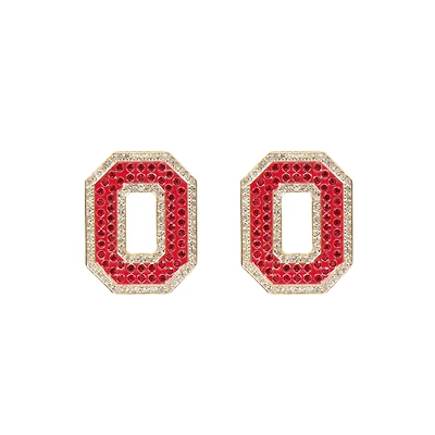 Brianna Cannon Ohio State Buckeyes Pavé Logo Stud Earrings