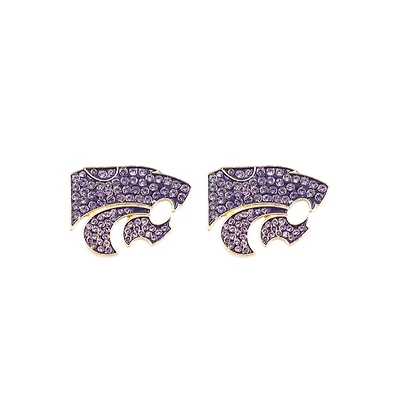 Brianna Cannon Kansas State Wildcats Powercat Pavé Logo Stud Earrings