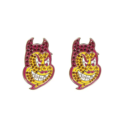 Brianna Cannon Arizona State Sun Devils Pavé Logo Stud Earrings