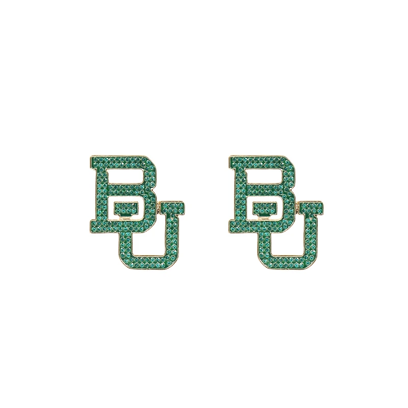 Brianna Cannon Baylor Bears Pavé Logo Stud Earrings