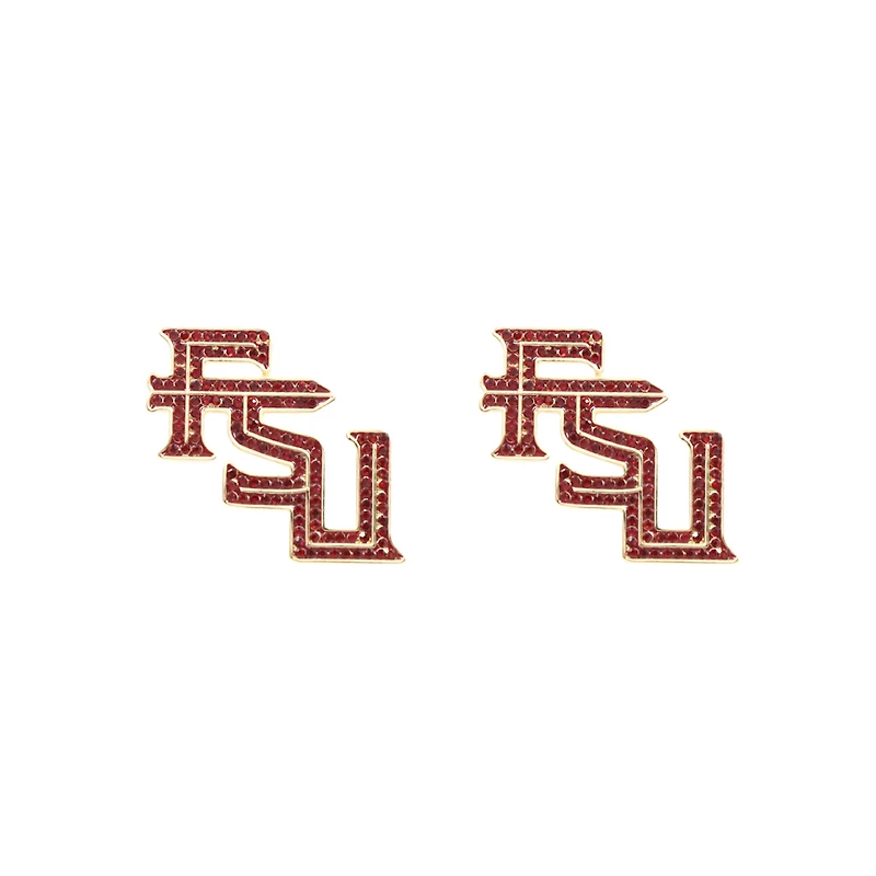 Brianna Cannon Florida State Seminoles Pavé Logo Stud Earrings