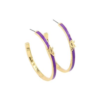 Brianna Cannon TCU Horned Frogs Logo Hoop Earrings