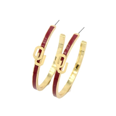 Brianna Cannon Oklahoma Sooners Logo Hoop Earrings