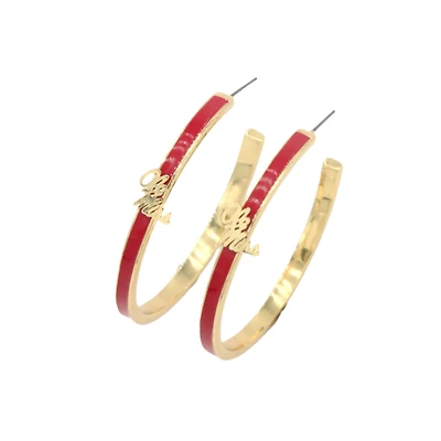 Brianna Cannon Ole Miss Rebels Logo Hoop Earrings