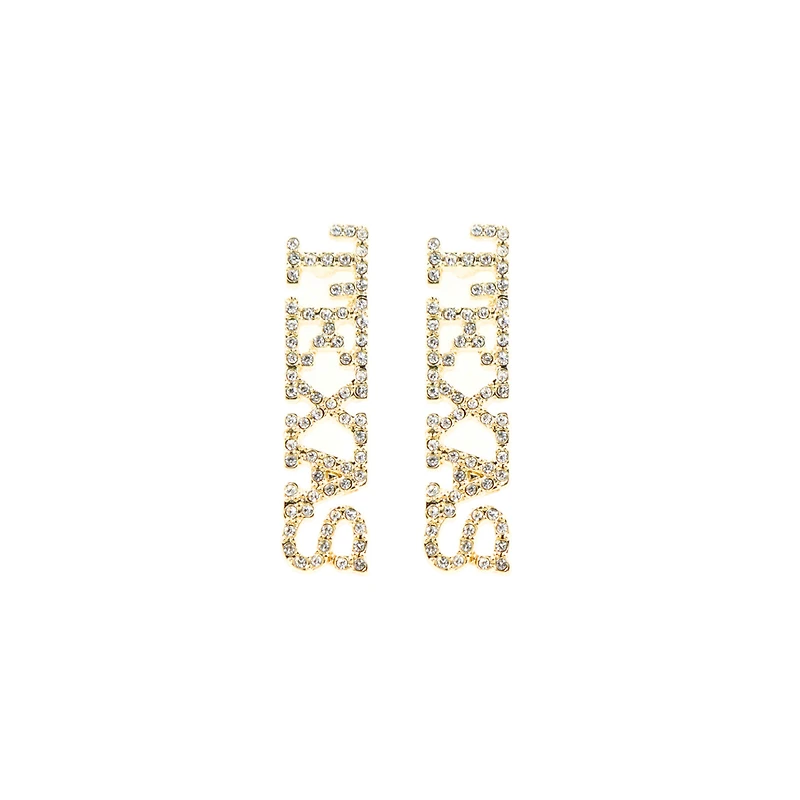 Brianna Cannon Texas Longhorns Pavé Rhinestone Studs