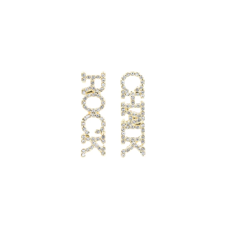 Brianna Cannon Kansas Jayhawks Rock Chalk Pavé Rhinestone Studs
