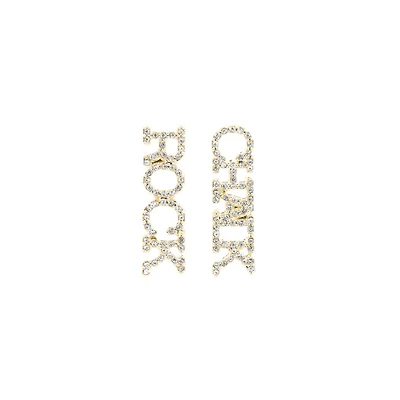 Brianna Cannon Kansas Jayhawks Rock Chalk Pavé Rhinestone Studs