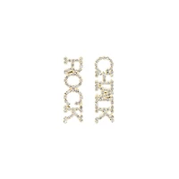 Brianna Cannon Kansas Jayhawks Rock Chalk Pavé Rhinestone Studs