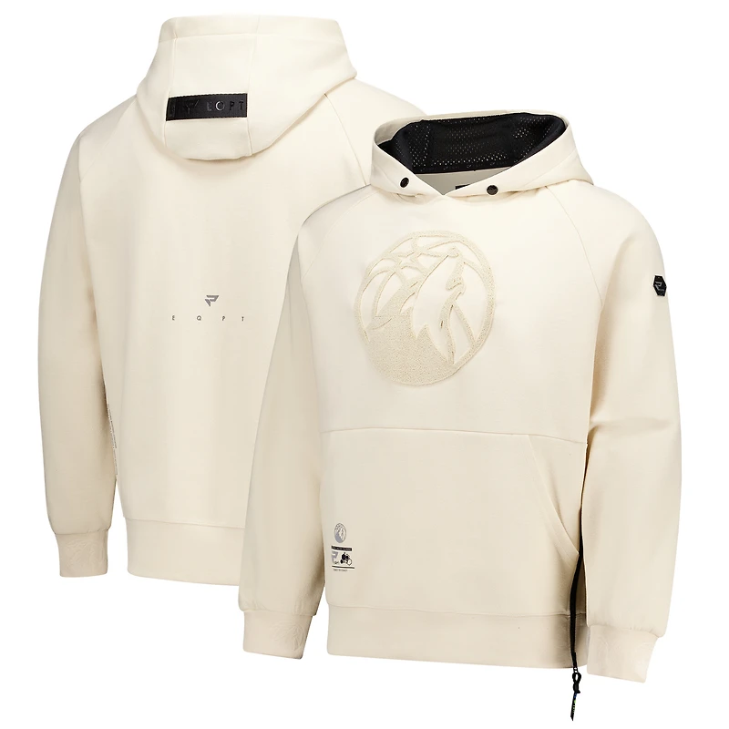 Men's Protege Cream Minnesota Timberwolves Eco-Poly Interlock Fashion Tonal Tri-Blend Hoodie
