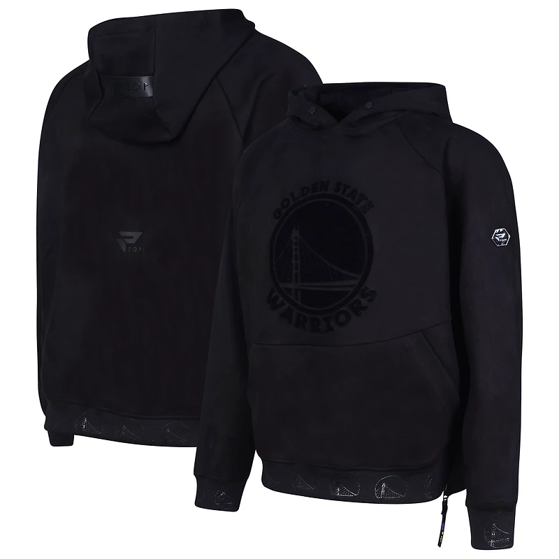 Men's Protege Black Golden State Warriors Eco-Friendly Functional Suede Fashion Tonal Hoodie