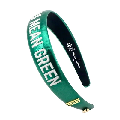 Brianna Cannon North Texas Mean Green Thin Embroidered Headband