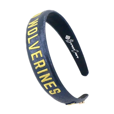 Brianna Cannon Michigan Wolverines Thin Embroidered Headband