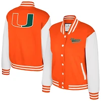 Women's Colosseum Orange Miami Hurricanes French Baguette Full Snap Fleece Jacket