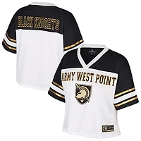 Women's Colosseum  White Army Black Knights Treasure Cropped Football Jersey