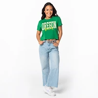 Women's ZooZatz Green Oregon Ducks Cropped T-Shirt